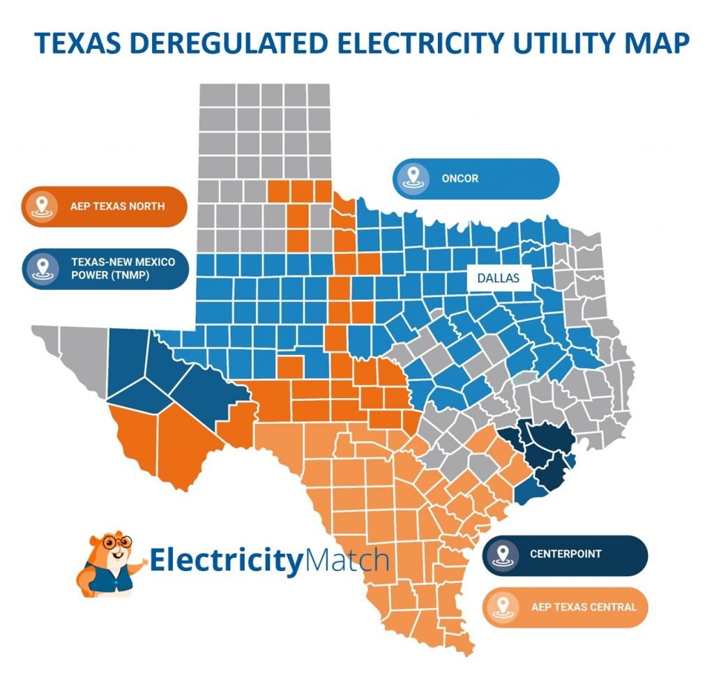 Dallas Texas Utility Map